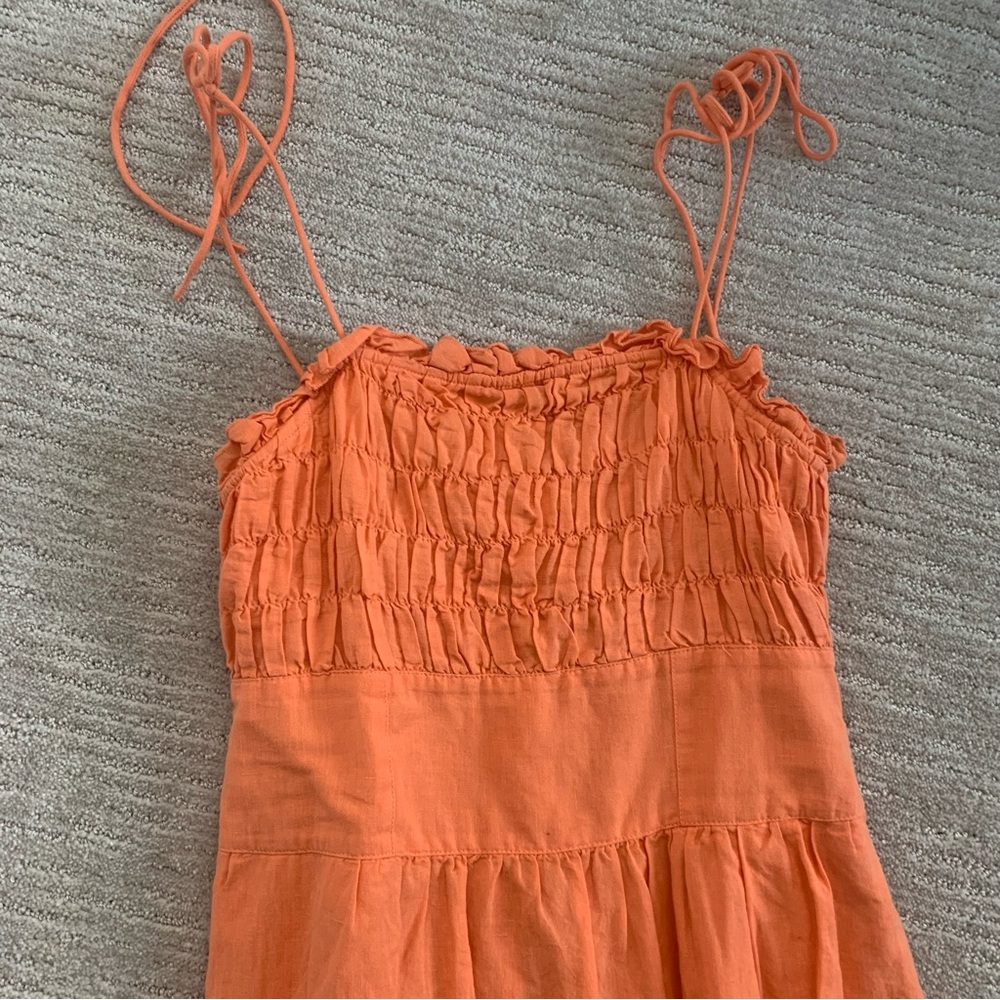 Free People Orange Linen Dress - Picture 6 of 12
